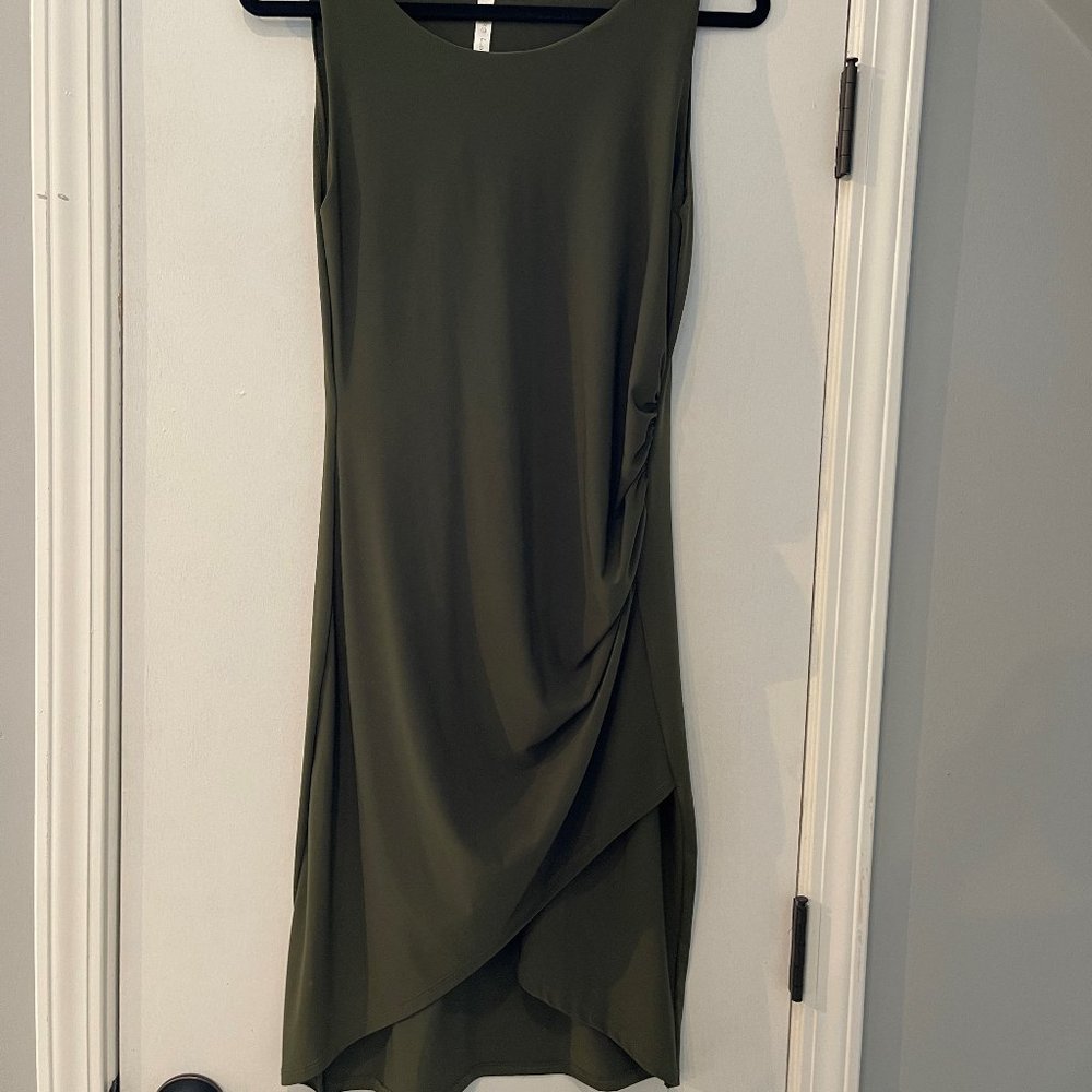 Lyss Loo Olive Bodycon Hourglass Ruched Dress sz L